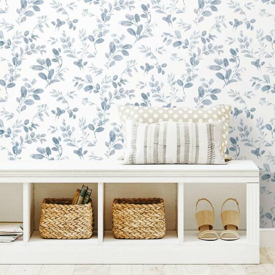 RoomMates Dancing Leaves Peel & Stick Wallpaper